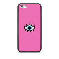 Thumbnail for iPhone 5/5s/SE Blue Eye Pink θήκη από τη Smartfits με σχέδιο στο πίσω μέρος και μαύρο περίβλημα | Smartphone case with colorful back and black bezels by Smartfits