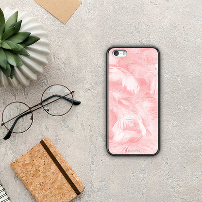 Boho Pink Feather - iPhone 5 / 5s / SE θήκη