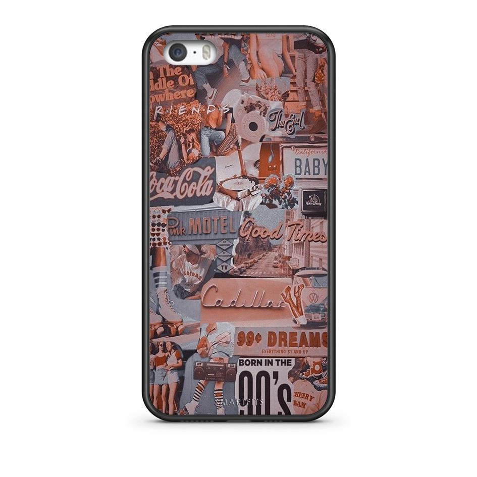 iPhone 5/5s/SE Born In 90s θήκη από τη Smartfits με σχέδιο στο πίσω μέρος και μαύρο περίβλημα | Smartphone case with colorful back and black bezels by Smartfits