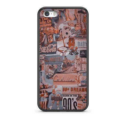 iPhone 5/5s/SE Born In 90s θήκη από τη Smartfits με σχέδιο στο πίσω μέρος και μαύρο περίβλημα | Smartphone case with colorful back and black bezels by Smartfits