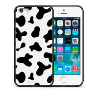 Thumbnail for Θήκη iPhone 5/5s/SE Cow Print από τη Smartfits με σχέδιο στο πίσω μέρος και μαύρο περίβλημα | iPhone 5/5s/SE Cow Print case with colorful back and black bezels