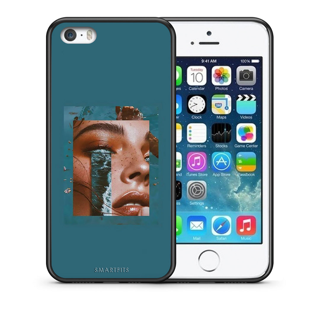 Θήκη iPhone 5/5s/SE Cry An Ocean από τη Smartfits με σχέδιο στο πίσω μέρος και μαύρο περίβλημα | iPhone 5/5s/SE Cry An Ocean case with colorful back and black bezels