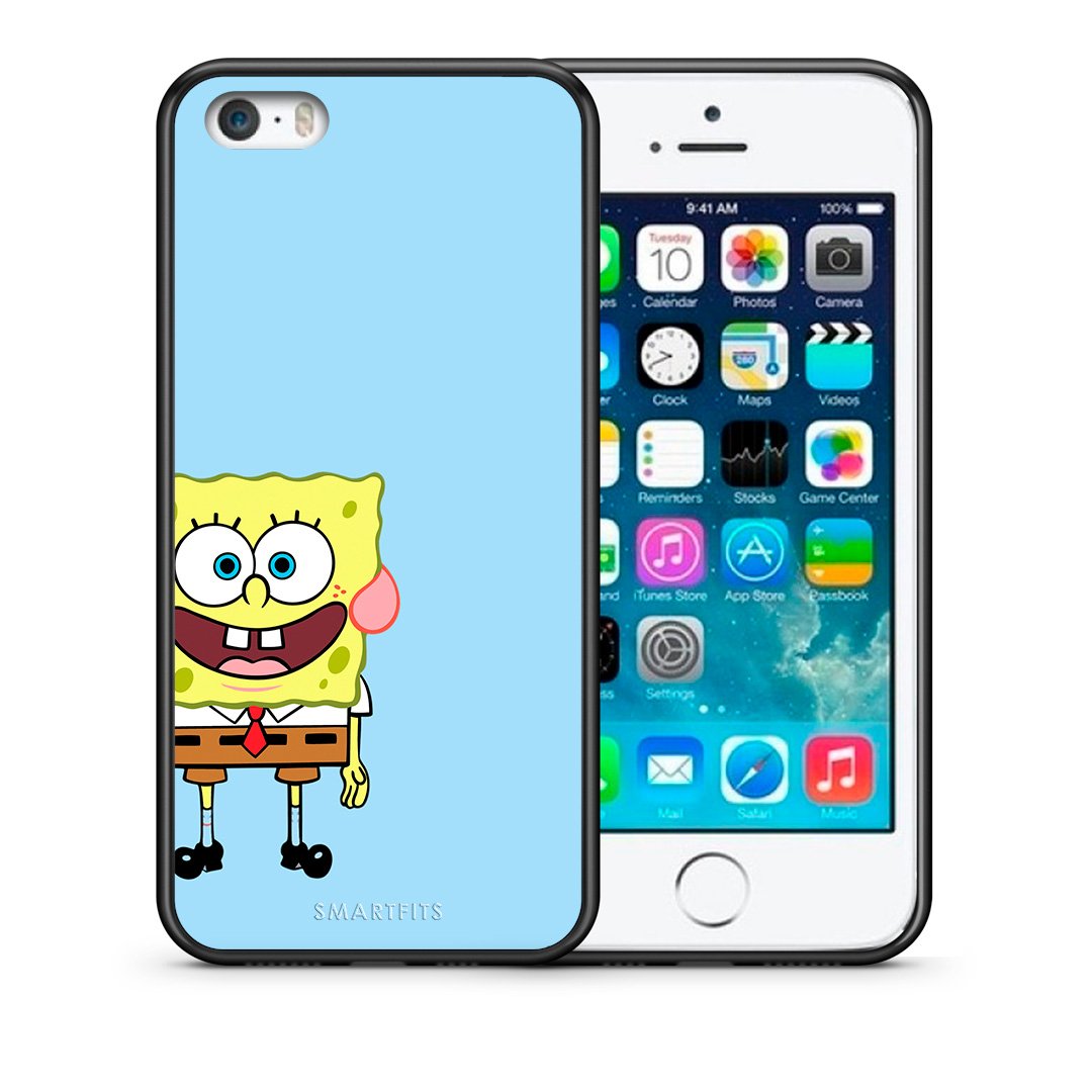 Θήκη iPhone 5/5s/SE Friends Bob από τη Smartfits με σχέδιο στο πίσω μέρος και μαύρο περίβλημα | iPhone 5/5s/SE Friends Bob case with colorful back and black bezels