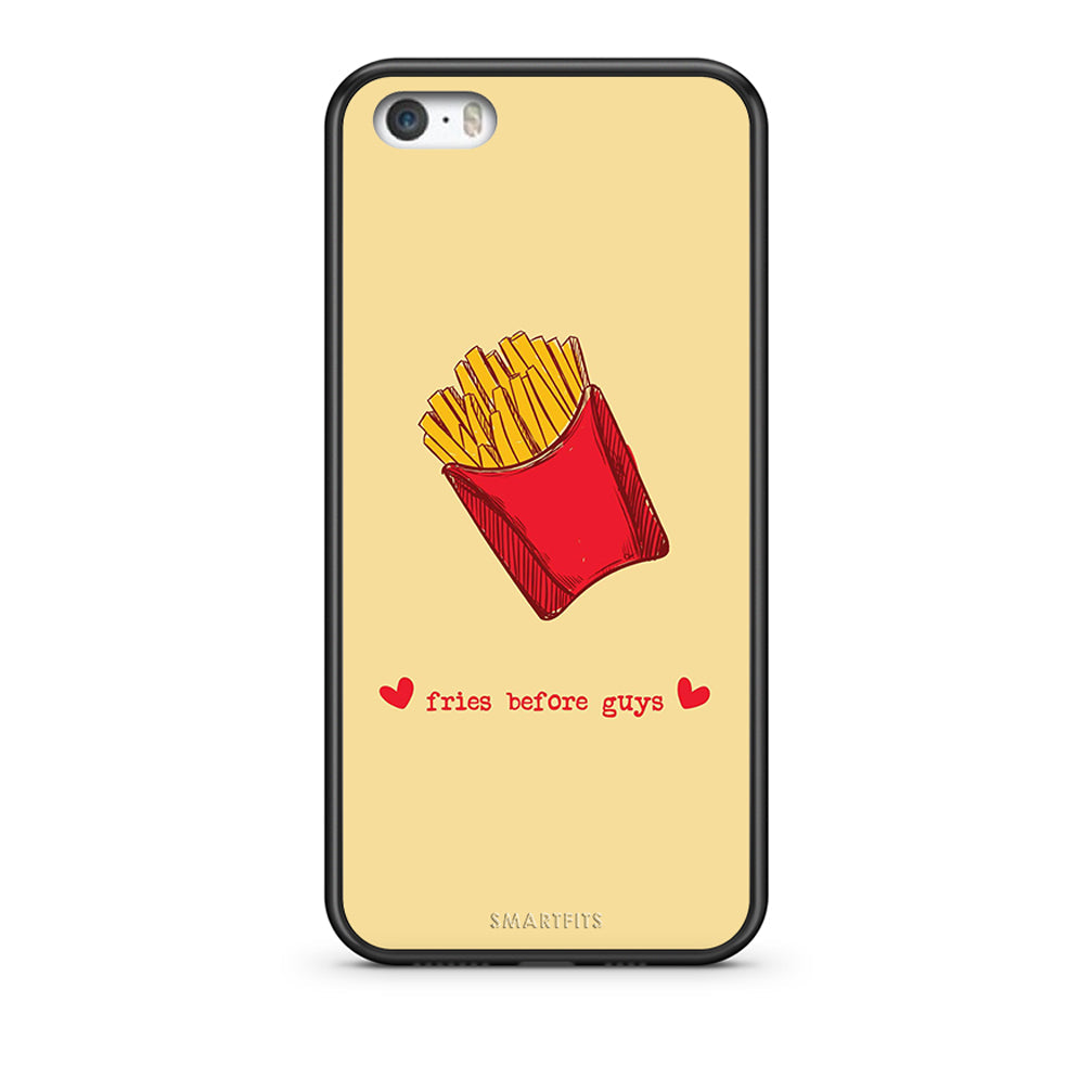 iPhone 5 / 5s / SE Fries Before Guys Θήκη Αγίου Βαλεντίνου από τη Smartfits με σχέδιο στο πίσω μέρος και μαύρο περίβλημα | Smartphone case with colorful back and black bezels by Smartfits