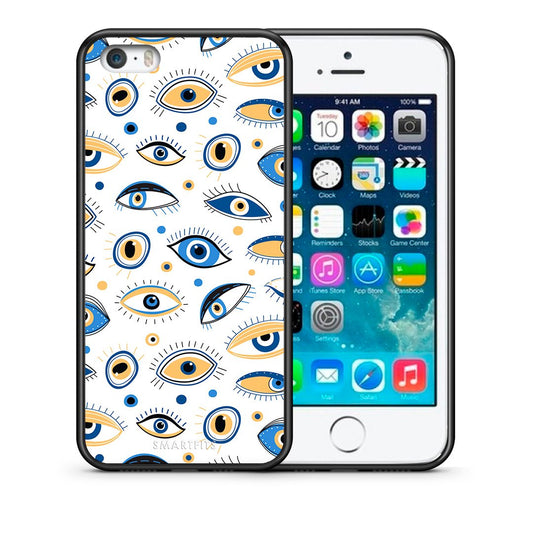 Θήκη iPhone 5/5s/SE Ftou Ftou από τη Smartfits με σχέδιο στο πίσω μέρος και μαύρο περίβλημα | iPhone 5/5s/SE Ftou Ftou case with colorful back and black bezels