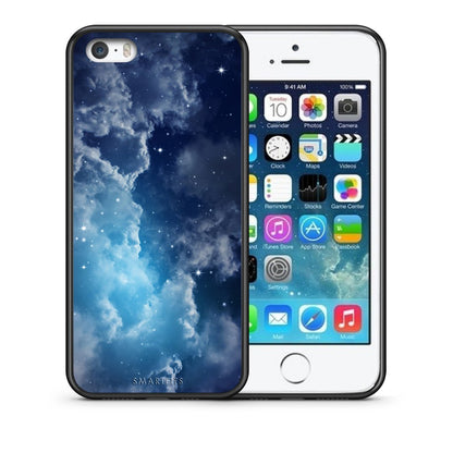 Θήκη iPhone 5/5s/SE Blue Sky Galaxy από τη Smartfits με σχέδιο στο πίσω μέρος και μαύρο περίβλημα | iPhone 5/5s/SE Blue Sky Galaxy case with colorful back and black bezels