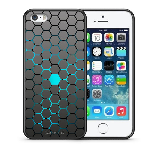 Θήκη iPhone 5/5s/SE Hexagonal Geometric από τη Smartfits με σχέδιο στο πίσω μέρος και μαύρο περίβλημα | iPhone 5/5s/SE Hexagonal Geometric case with colorful back and black bezels