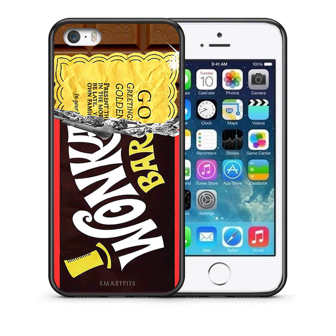 Θήκη iPhone 5/5s/SE Golden Ticket από τη Smartfits με σχέδιο στο πίσω μέρος και μαύρο περίβλημα | iPhone 5/5s/SE Golden Ticket case with colorful back and black bezels