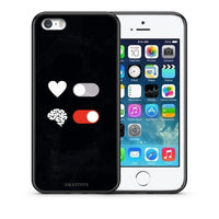 Thumbnail for Θήκη Αγίου Βαλεντίνου iPhone 5 / 5s / SE Heart Vs Brain από τη Smartfits με σχέδιο στο πίσω μέρος και μαύρο περίβλημα | iPhone 5 / 5s / SE Heart Vs Brain case with colorful back and black bezels