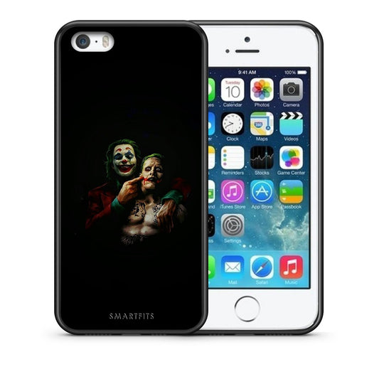 Θήκη iPhone 5/5s/SE Clown Hero από τη Smartfits με σχέδιο στο πίσω μέρος και μαύρο περίβλημα | iPhone 5/5s/SE Clown Hero case with colorful back and black bezels