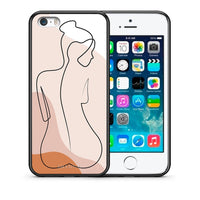 Thumbnail for Θήκη iPhone 5/5s/SE LineArt Woman από τη Smartfits με σχέδιο στο πίσω μέρος και μαύρο περίβλημα | iPhone 5/5s/SE LineArt Woman case with colorful back and black bezels