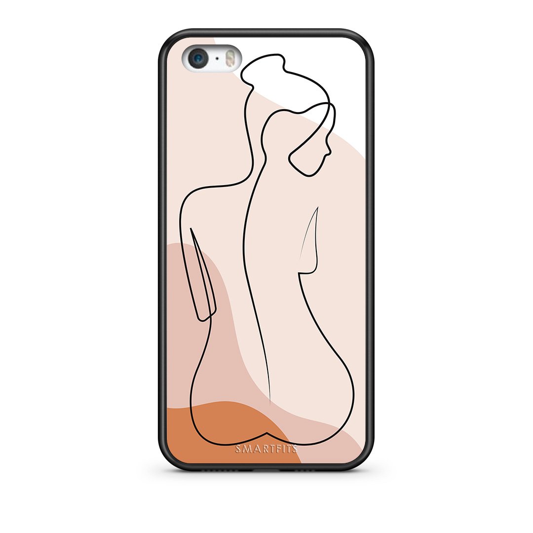 iPhone 5/5s/SE LineArt Woman θήκη από τη Smartfits με σχέδιο στο πίσω μέρος και μαύρο περίβλημα | Smartphone case with colorful back and black bezels by Smartfits