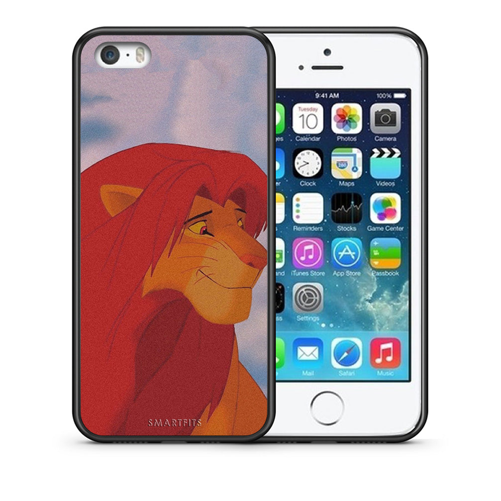 Θήκη Αγίου Βαλεντίνου iPhone 5 / 5s / SE Lion Love 1 από τη Smartfits με σχέδιο στο πίσω μέρος και μαύρο περίβλημα | iPhone 5 / 5s / SE Lion Love 1 case with colorful back and black bezels