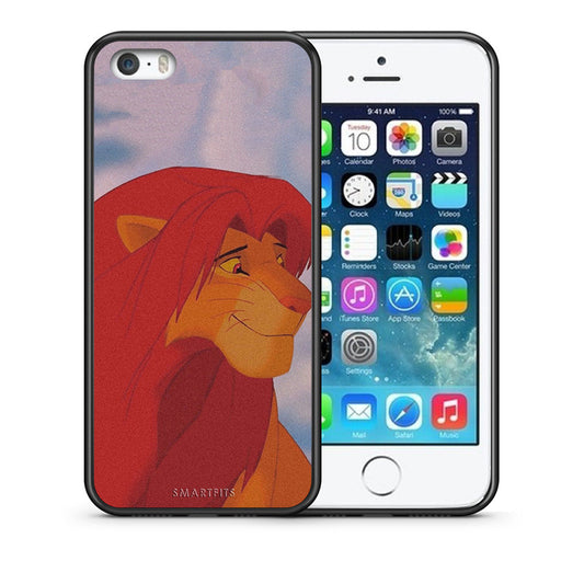 Θήκη Αγίου Βαλεντίνου iPhone 5 / 5s / SE Lion Love 1 από τη Smartfits με σχέδιο στο πίσω μέρος και μαύρο περίβλημα | iPhone 5 / 5s / SE Lion Love 1 case with colorful back and black bezels