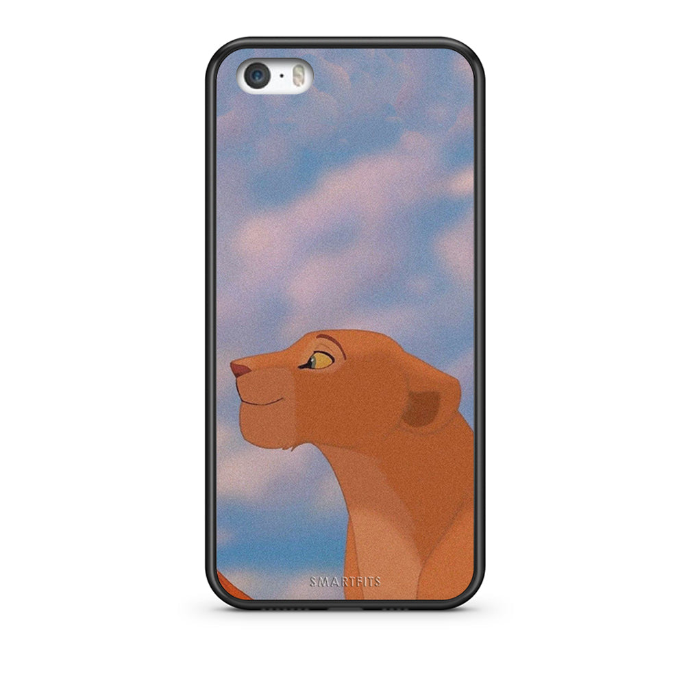 iPhone 5 / 5s / SE Lion Love 2 Θήκη Αγίου Βαλεντίνου από τη Smartfits με σχέδιο στο πίσω μέρος και μαύρο περίβλημα | Smartphone case with colorful back and black bezels by Smartfits