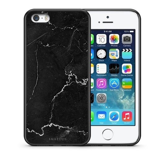 Θήκη iPhone 5/5s/SE Marble Black από τη Smartfits με σχέδιο στο πίσω μέρος και μαύρο περίβλημα | iPhone 5/5s/SE Marble Black case with colorful back and black bezels