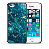 Thumbnail for Θήκη iPhone 5/5s/SE Marble Blue από τη Smartfits με σχέδιο στο πίσω μέρος και μαύρο περίβλημα | iPhone 5/5s/SE Marble Blue case with colorful back and black bezels