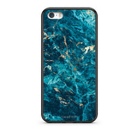 Thumbnail for iPhone 5/5s/SE Marble Blue θήκη από τη Smartfits με σχέδιο στο πίσω μέρος και μαύρο περίβλημα | Smartphone case with colorful back and black bezels by Smartfits