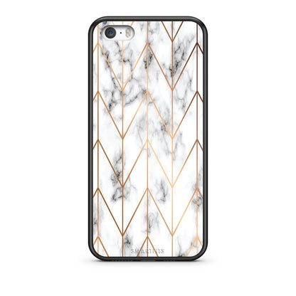 44 - iPhone 5/5s/SE Gold Geometric Marble case, cover, bumper