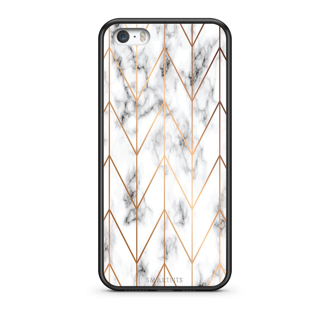 44 - iPhone 5/5s/SE Gold Geometric Marble case, cover, bumper