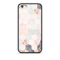 Thumbnail for 4 - iPhone 5/5s/SE Hexagon Pink Marble case, cover, bumper