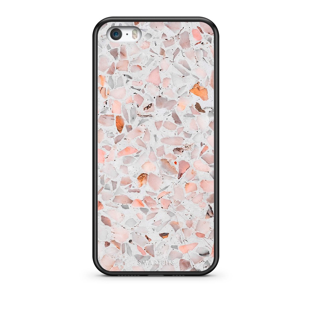 iPhone 5/5s/SE Marble Terrazzo θήκη από τη Smartfits με σχέδιο στο πίσω μέρος και μαύρο περίβλημα | Smartphone case with colorful back and black bezels by Smartfits