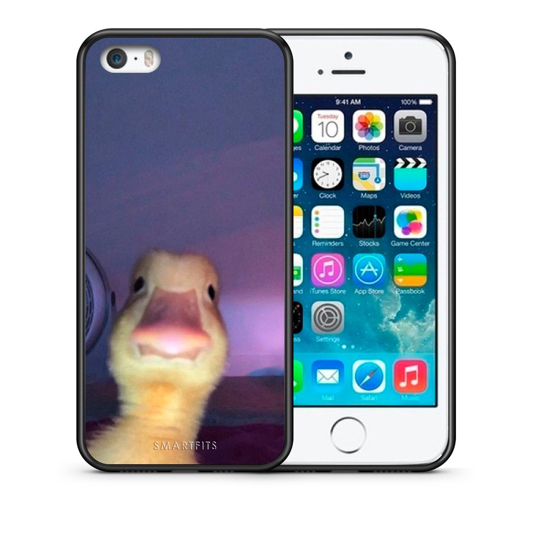 Θήκη iPhone 5/5s/SE Meme Duck από τη Smartfits με σχέδιο στο πίσω μέρος και μαύρο περίβλημα | iPhone 5/5s/SE Meme Duck case with colorful back and black bezels