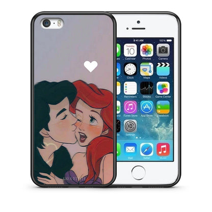 Θήκη Αγίου Βαλεντίνου iPhone 5 / 5s / SE Mermaid Love από τη Smartfits με σχέδιο στο πίσω μέρος και μαύρο περίβλημα | iPhone 5 / 5s / SE Mermaid Love case with colorful back and black bezels