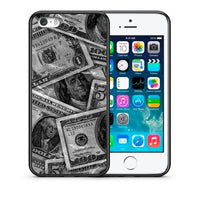 Thumbnail for Θήκη iPhone 5/5s/SE Money Dollars από τη Smartfits με σχέδιο στο πίσω μέρος και μαύρο περίβλημα | iPhone 5/5s/SE Money Dollars case with colorful back and black bezels