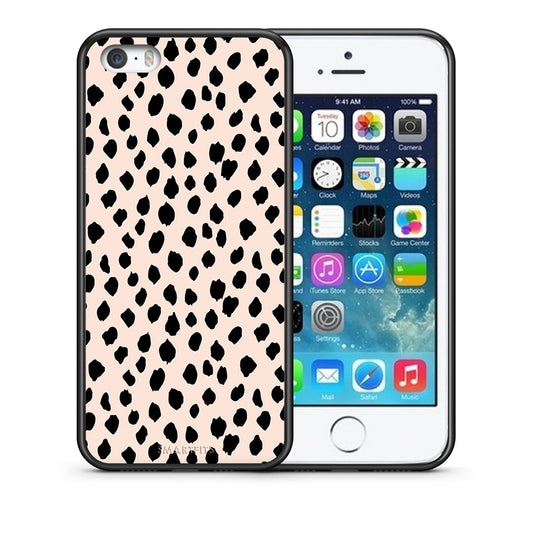 Θήκη iPhone 5/5s/SE New Polka Dots από τη Smartfits με σχέδιο στο πίσω μέρος και μαύρο περίβλημα | iPhone 5/5s/SE New Polka Dots case with colorful back and black bezels