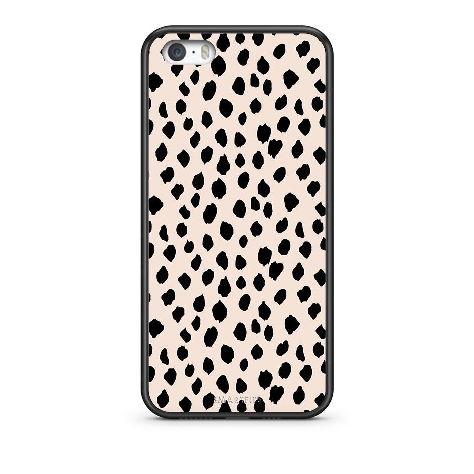 iPhone 5/5s/SE New Polka Dots θήκη από τη Smartfits με σχέδιο στο πίσω μέρος και μαύρο περίβλημα | Smartphone case with colorful back and black bezels by Smartfits