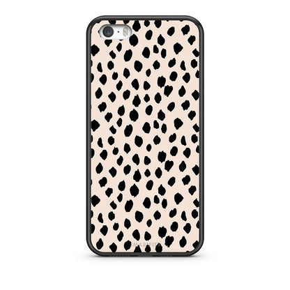 iPhone 5/5s/SE New Polka Dots θήκη από τη Smartfits με σχέδιο στο πίσω μέρος και μαύρο περίβλημα | Smartphone case with colorful back and black bezels by Smartfits