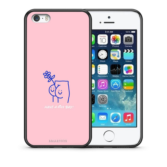 Θήκη iPhone 5/5s/SE Nice Day από τη Smartfits με σχέδιο στο πίσω μέρος και μαύρο περίβλημα | iPhone 5/5s/SE Nice Day case with colorful back and black bezels