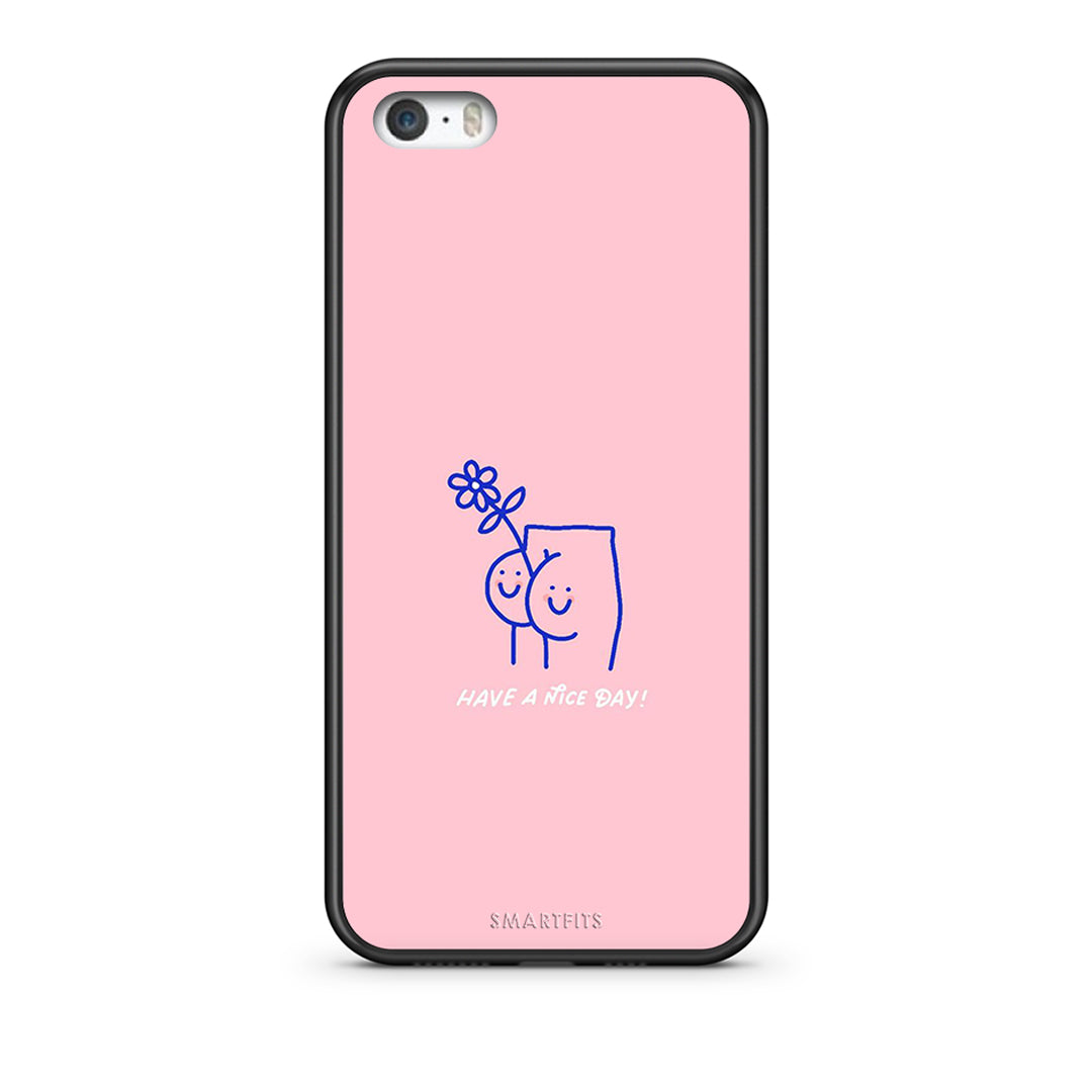 iPhone 5/5s/SE Nice Day θήκη από τη Smartfits με σχέδιο στο πίσω μέρος και μαύρο περίβλημα | Smartphone case with colorful back and black bezels by Smartfits