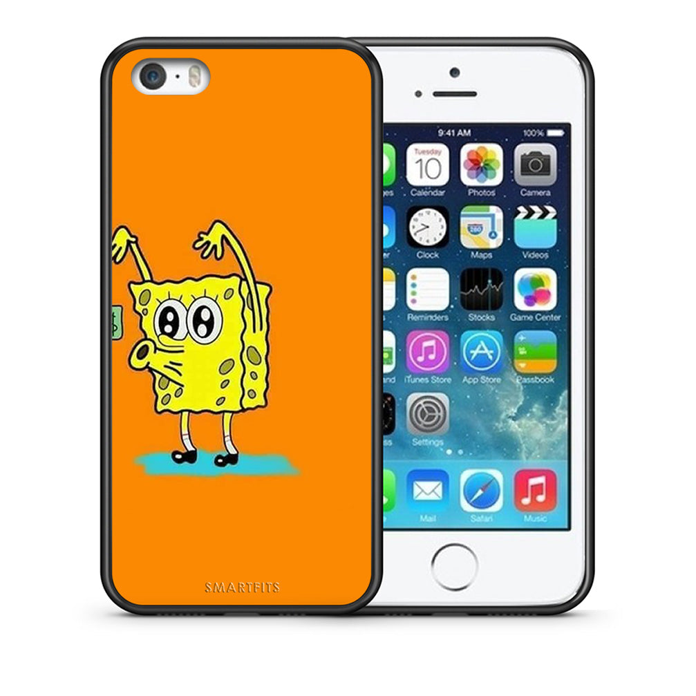 Θήκη Αγίου Βαλεντίνου iPhone 5 / 5s / SE No Money 2 από τη Smartfits με σχέδιο στο πίσω μέρος και μαύρο περίβλημα | iPhone 5 / 5s / SE No Money 2 case with colorful back and black bezels