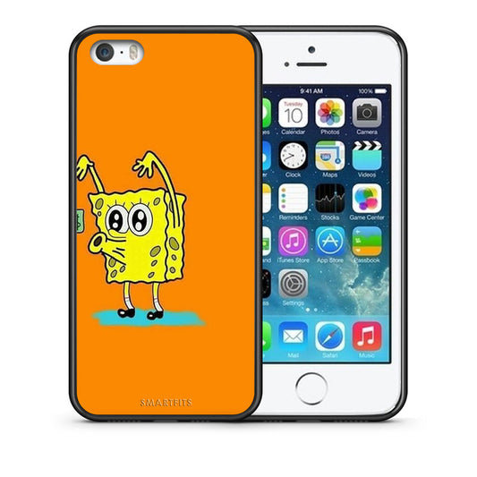 Θήκη Αγίου Βαλεντίνου iPhone 5 / 5s / SE No Money 2 από τη Smartfits με σχέδιο στο πίσω μέρος και μαύρο περίβλημα | iPhone 5 / 5s / SE No Money 2 case with colorful back and black bezels