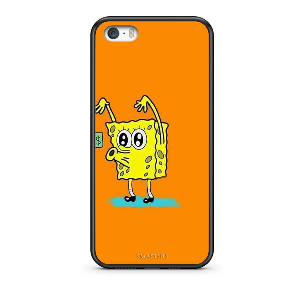 iPhone 5 / 5s / SE No Money 2 Θήκη Αγίου Βαλεντίνου από τη Smartfits με σχέδιο στο πίσω μέρος και μαύρο περίβλημα | Smartphone case with colorful back and black bezels by Smartfits