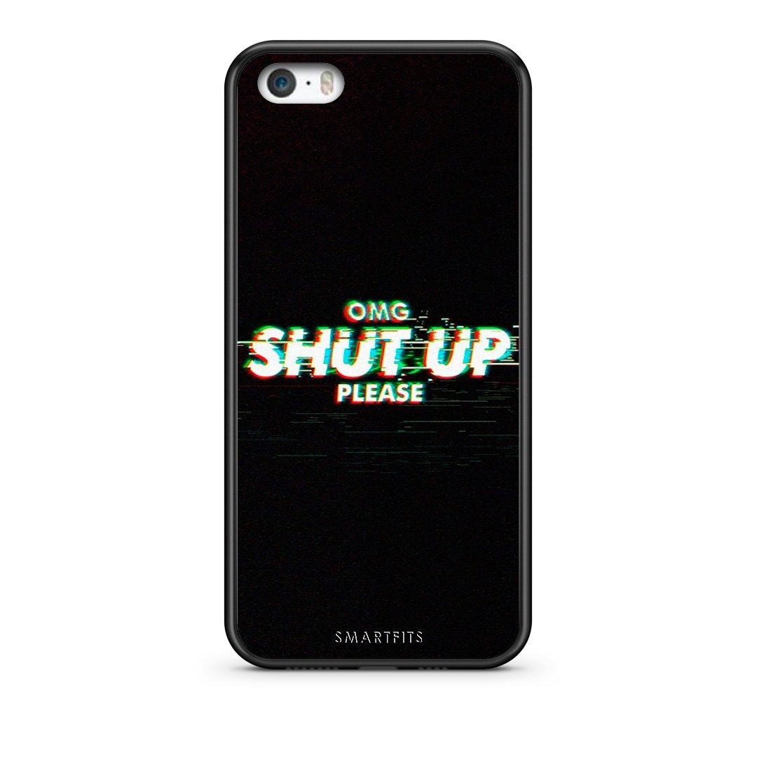 iPhone 5/5s/SE OMG ShutUp θήκη από τη Smartfits με σχέδιο στο πίσω μέρος και μαύρο περίβλημα | Smartphone case with colorful back and black bezels by Smartfits