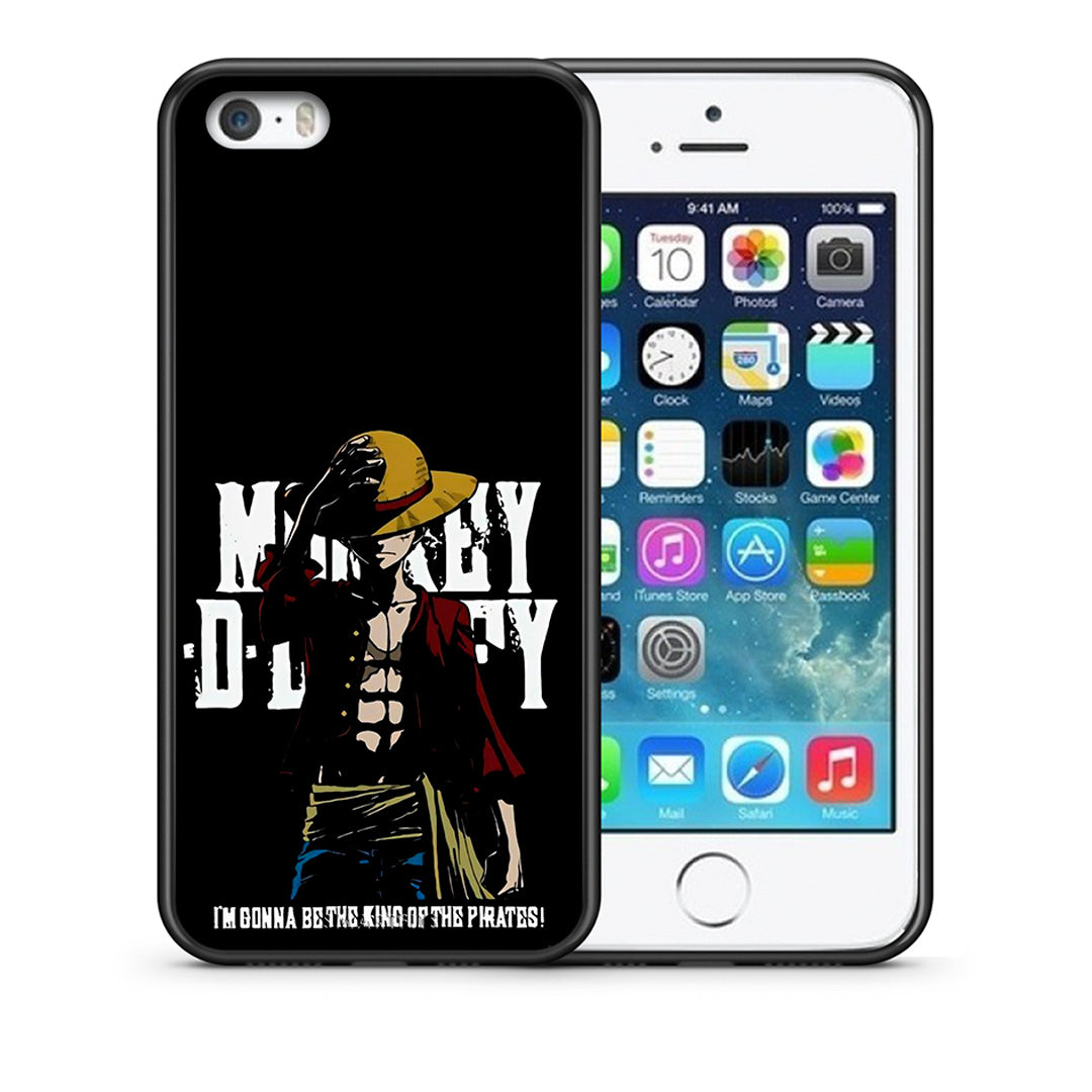 Θήκη iPhone 5/5s/SE Pirate King από τη Smartfits με σχέδιο στο πίσω μέρος και μαύρο περίβλημα | iPhone 5/5s/SE Pirate King case with colorful back and black bezels