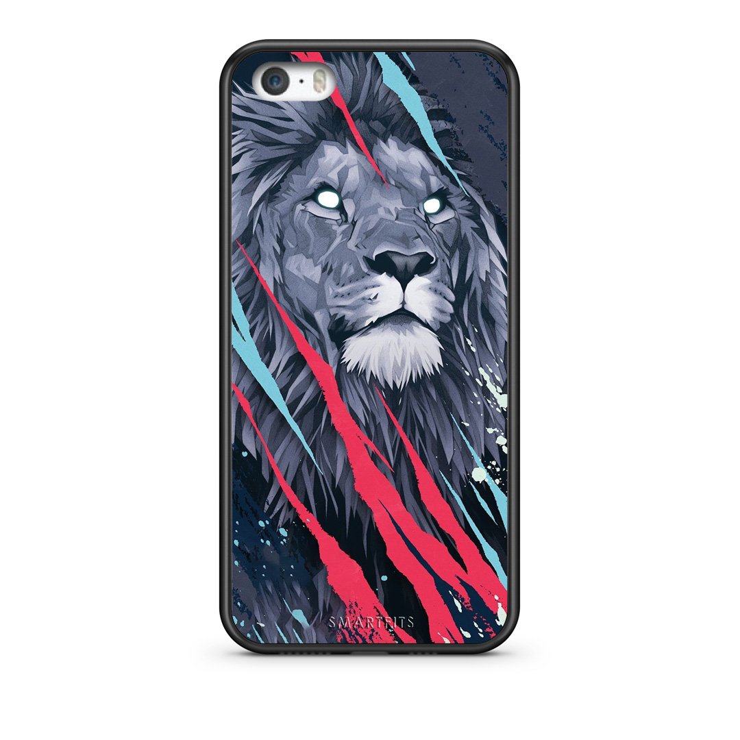 4 - iPhone 5/5s/SE Lion Designer PopArt case, cover, bumper