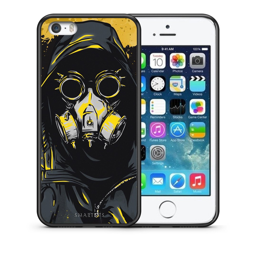 Θήκη iPhone 5/5s/SE Mask PopArt από τη Smartfits με σχέδιο στο πίσω μέρος και μαύρο περίβλημα | iPhone 5/5s/SE Mask PopArt case with colorful back and black bezels