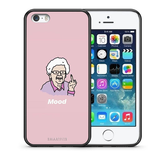Θήκη iPhone 5/5s/SE Mood PopArt από τη Smartfits με σχέδιο στο πίσω μέρος και μαύρο περίβλημα | iPhone 5/5s/SE Mood PopArt case with colorful back and black bezels