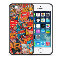 Thumbnail for Θήκη iPhone 5/5s/SE PopArt OMG από τη Smartfits με σχέδιο στο πίσω μέρος και μαύρο περίβλημα | iPhone 5/5s/SE PopArt OMG case with colorful back and black bezels