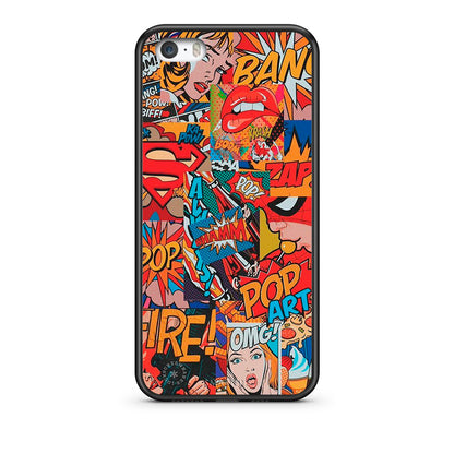 iPhone 5/5s/SE PopArt OMG θήκη από τη Smartfits με σχέδιο στο πίσω μέρος και μαύρο περίβλημα | Smartphone case with colorful back and black bezels by Smartfits