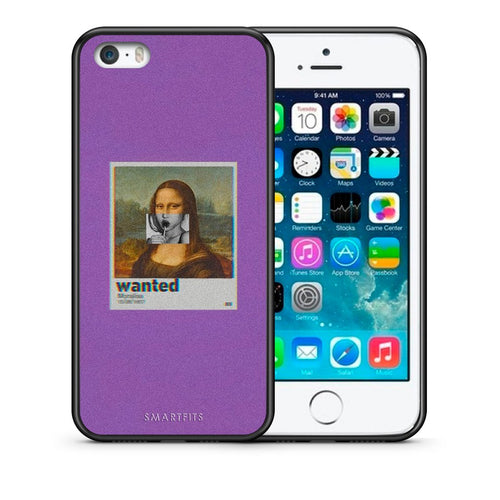 Θήκη iPhone 5/5s/SE Monalisa Popart από τη Smartfits με σχέδιο στο πίσω μέρος και μαύρο περίβλημα | iPhone 5/5s/SE Monalisa Popart case with colorful back and black bezels