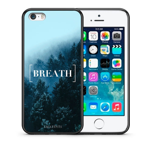 Θήκη iPhone 5/5s/SE Breath Quote από τη Smartfits με σχέδιο στο πίσω μέρος και μαύρο περίβλημα | iPhone 5/5s/SE Breath Quote case with colorful back and black bezels