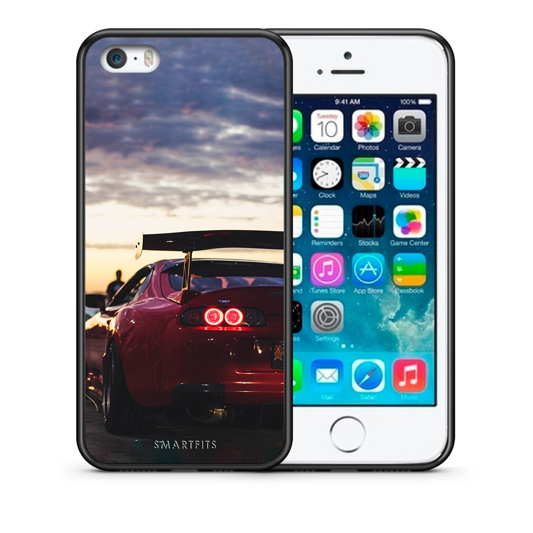 Θήκη iPhone 5/5s/SE Racing Supra από τη Smartfits με σχέδιο στο πίσω μέρος και μαύρο περίβλημα | iPhone 5/5s/SE Racing Supra case with colorful back and black bezels