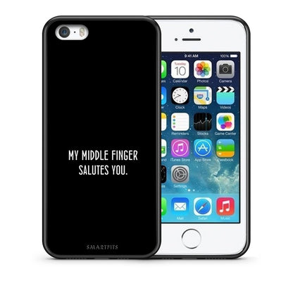 Θήκη iPhone 5/5s/SE Salute από τη Smartfits με σχέδιο στο πίσω μέρος και μαύρο περίβλημα | iPhone 5/5s/SE Salute case with colorful back and black bezels