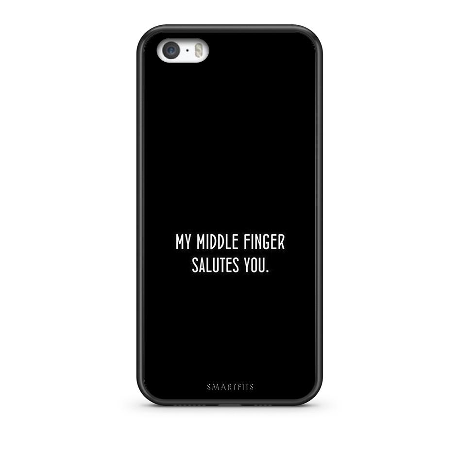 iPhone 5/5s/SE Salute θήκη από τη Smartfits με σχέδιο στο πίσω μέρος και μαύρο περίβλημα | Smartphone case with colorful back and black bezels by Smartfits