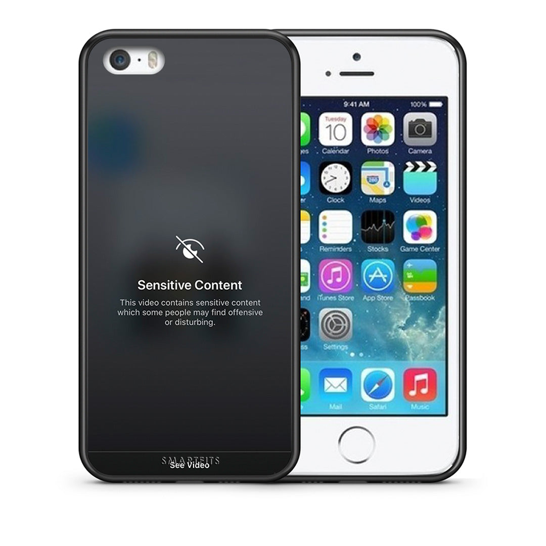 Θήκη iPhone 5/5s/SE Sensitive Content από τη Smartfits με σχέδιο στο πίσω μέρος και μαύρο περίβλημα | iPhone 5/5s/SE Sensitive Content case with colorful back and black bezels
